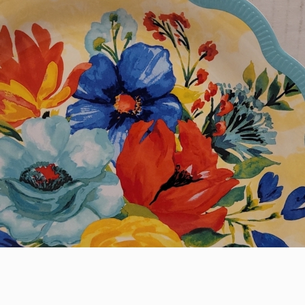 Pioneer Woman Floral Scalloped Edge Plates Set/2 - Picture 3 of 9